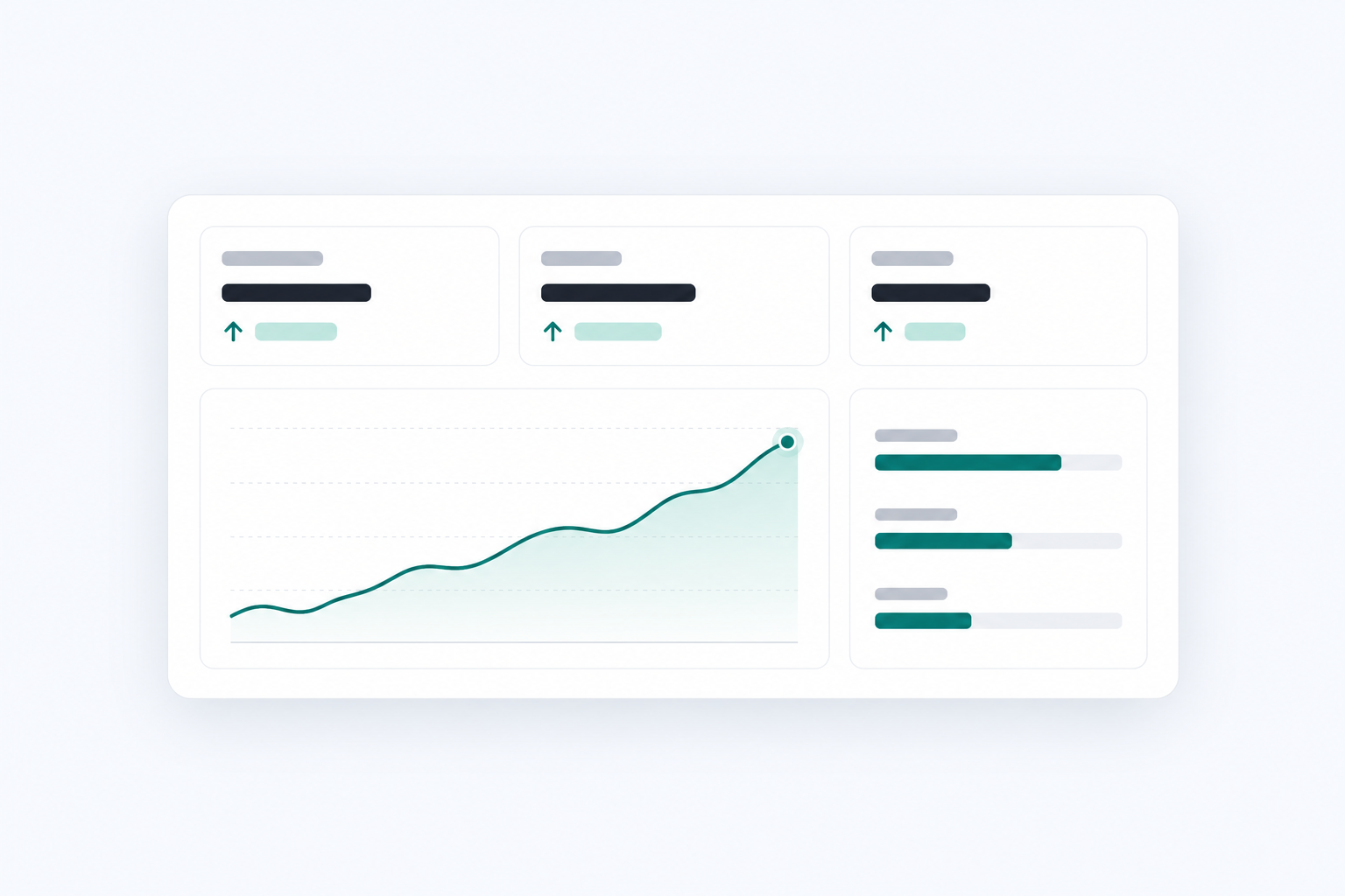 A clean analytics overview with key metrics and sales trends
